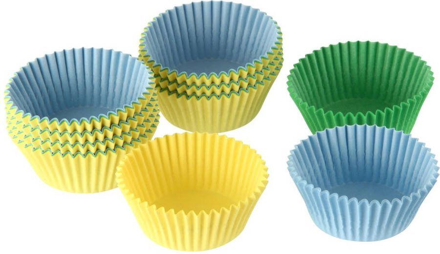 Dr. Oetker Baking Cups Geel Groen Blauw pk 150 Cupcake Vormpjes
