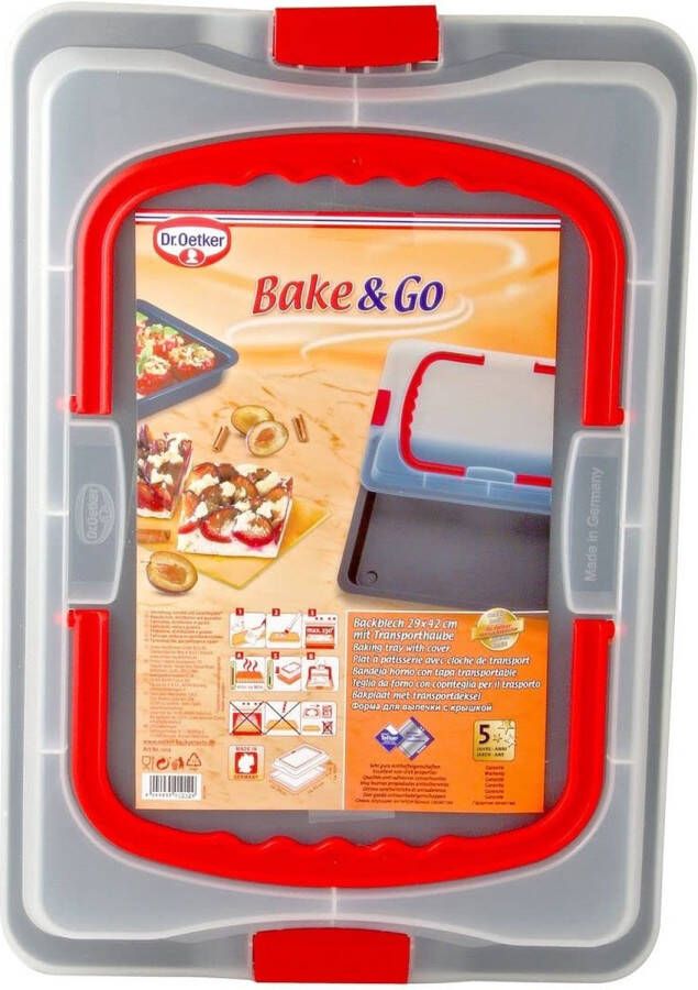 Dr. Oetker bakvorm met draagdeksel Bake&Go 29 x 42 cm