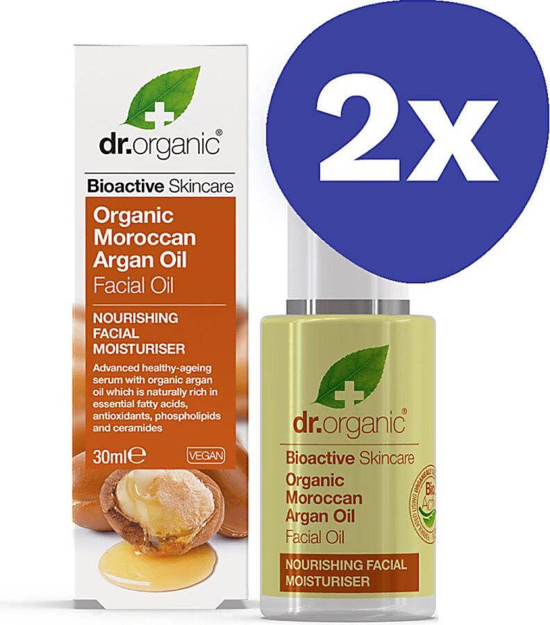 Dr Organic Argan Olie Gezichtsserum (2x 30ml)