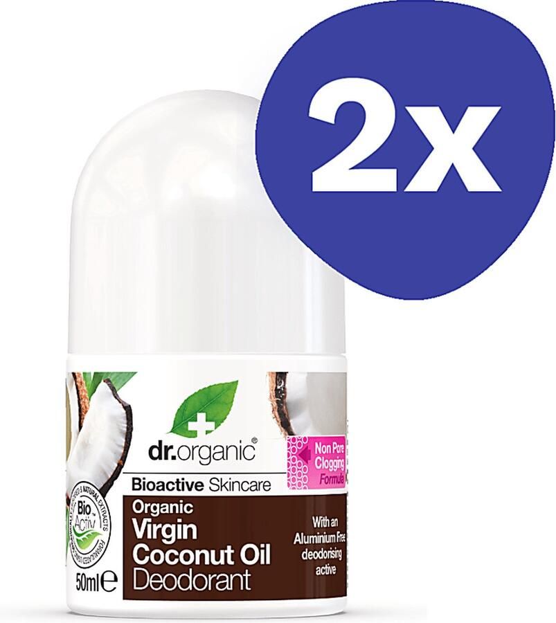 Dr Organic Virgin Kokos Olie Deodorant (2x 50ml)