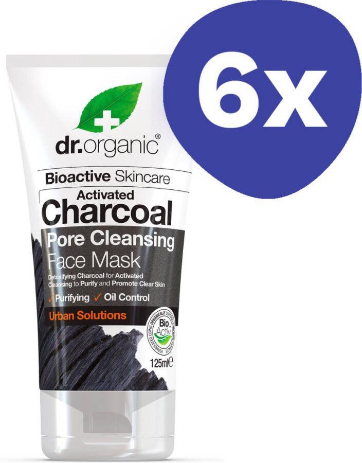 Dr Organic Gezichtsmasker Houtskool x6