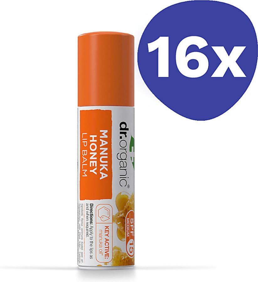 Dr Organic Lippenbalsem Manuka Honing (6x 5 7ml)