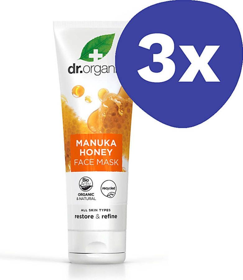 Dr Organic Manuka Honing Gezichtsmasker (3x 125ml)