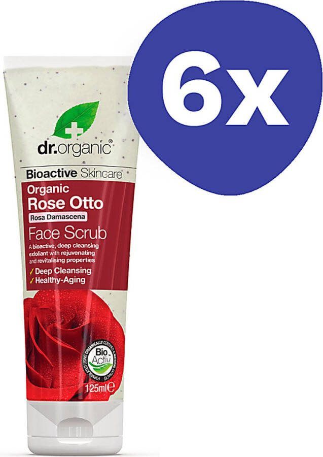 Dr Organic Rozen Otto Gezichtsscrub (6x 125ml)