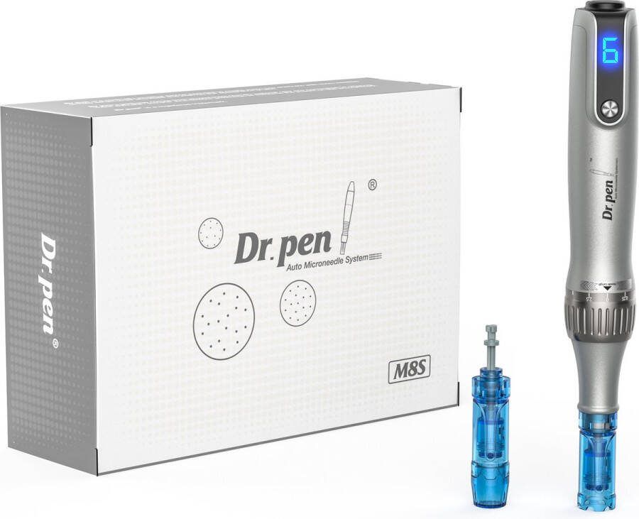 Dr. Pen M8S draadloze dermapen voor microneedling + 2 Cartridges microneedling apparaat