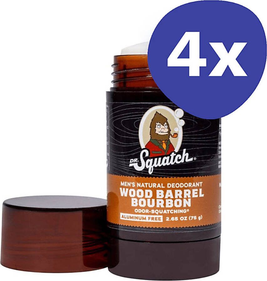 Dr Squatch Dr. Squatch Deodorant Wood Barrel Bourbon (4x 75g)