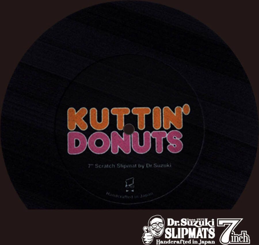 Dr. Suzuki 7 Kuttin Donuts Slipmat schwarz Slipmat voor draaitafels