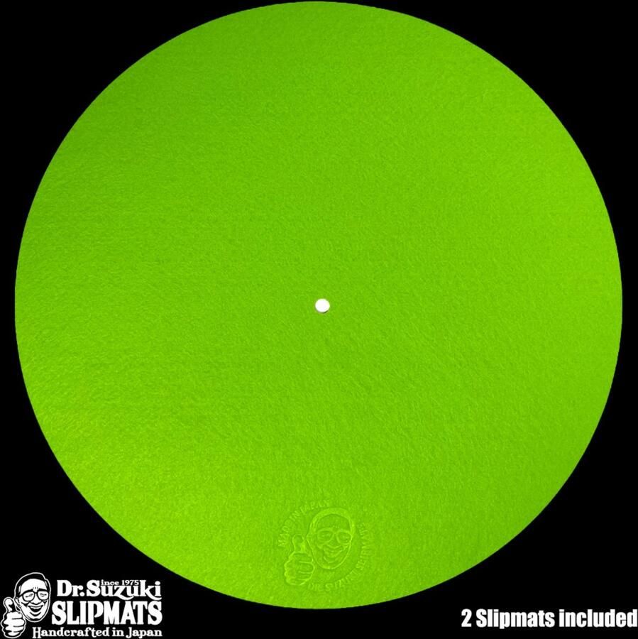 Dr. Suzuki 12 Mix Edition Slipmats green (pair) Slipmat voor platenspeler