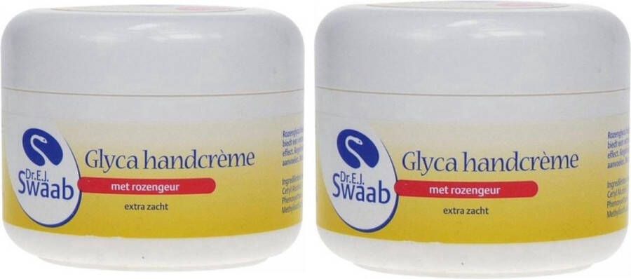 Dr Swaab 2 stuks Glyca Handcreme met Rozengeur 200ml