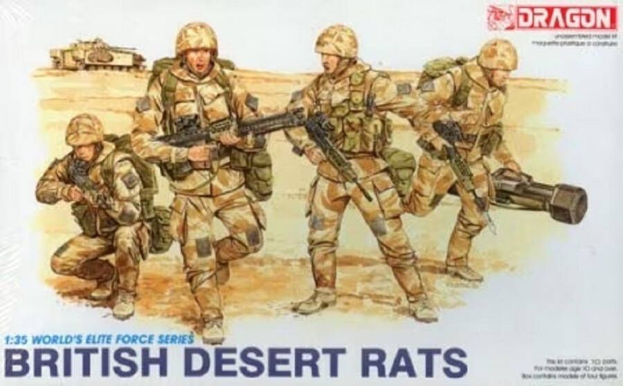 Dragon 1:35 3013 British Desert Rats Figuren Worlds Elite Force Series Plastic Modelbouwpakket