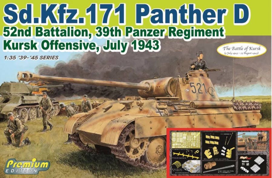 Dragon 1:35 6867 Sd.Kfz.171 Panther D 52nd Battalion 39th Panzer Regiment Kursk Offensive July 1943 Plastic Modelbouwpakket