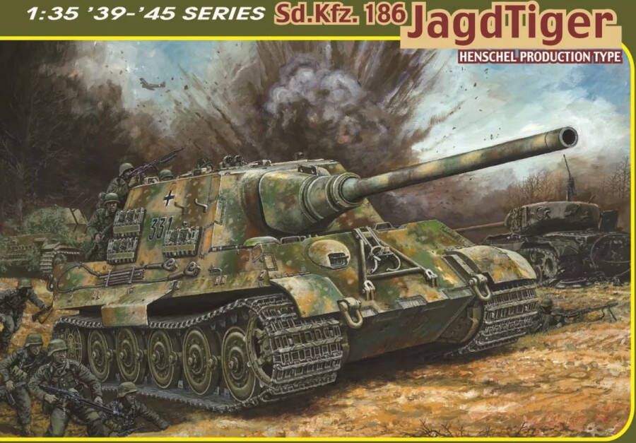 Dragon 1:35 6991 Sd.Kfz.186 Jagdtiger Henschel ion Type Plastic Modelbouwpakket