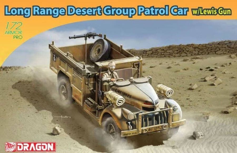 Dragon 1:72 7439 Long Range Desert Group Chevrolet 30 cwt Patrol Car w Lewis Gun Plastic Modelbouwpakket