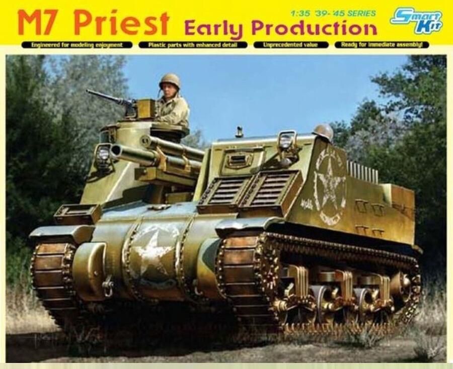 Dragon 1:35 6627 M7 Priest Early ion Zelfrijdend Artillerie Voertuig Plastic Modelbouwpakket