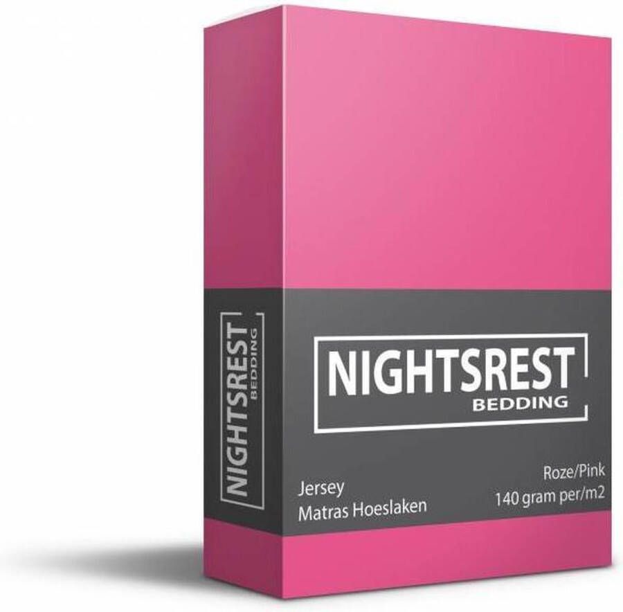 Dream Time Nightsrest Jersey Hoeslaken Roze Maat: 1-Persoons (80 90x200cm)