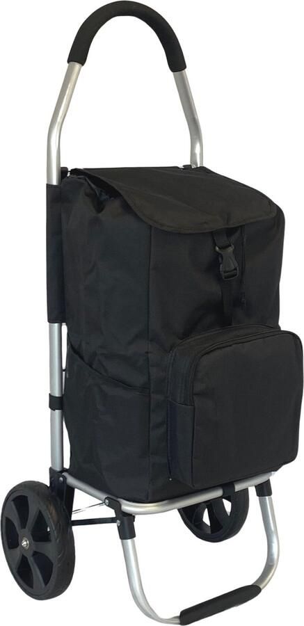 Dreamble Luxe Boodschappentrolley Boodschappenwagen Zwart Extra Groot 50 Liter Koelvak met rits 2 ophanghaken Extra grote wielen Steekwagenfunctie Opvouwbaar Lichtgewicht aluminium 4 extra vakken Waterdichte Extra Dikke Tas