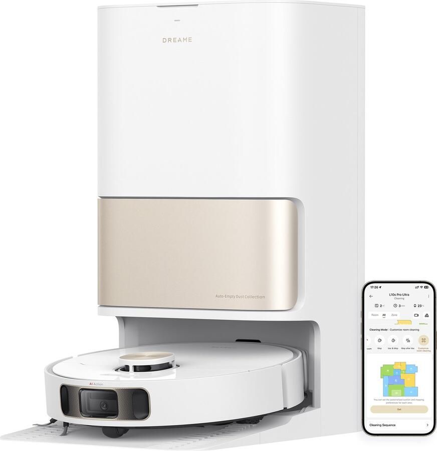 Dreame L10s PRO ULTRA Robotstofzuiger met automatisch reinigingsstation Vermogen 7000 Pa MopExtend-technologie