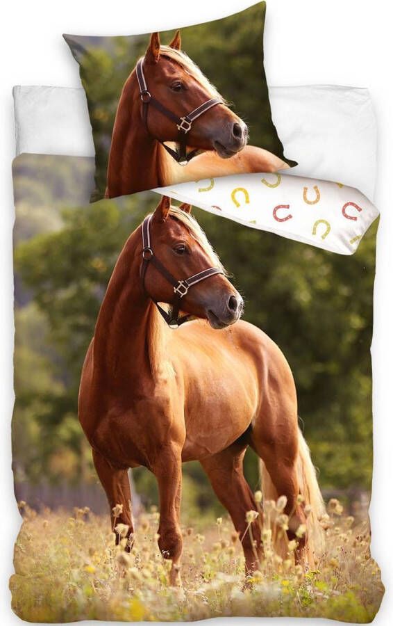 DreamE3 Animal Pictures Dekbedovertrek Paard Eenpersoons 140 x 200 cm Katoen