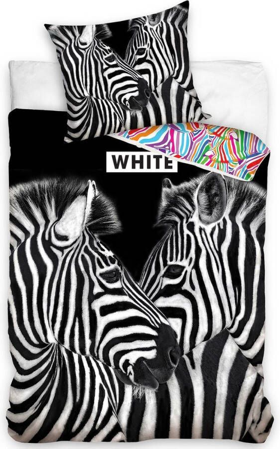 DreamE3 DREAMEE Dekbedovertrek Zebra's Eenpersoons 140x200 cm Zwart Wit