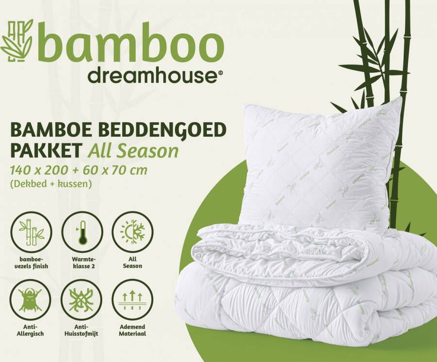 Dreamhouse Bamboe Beddengoed pakket 140 x 200 Wit