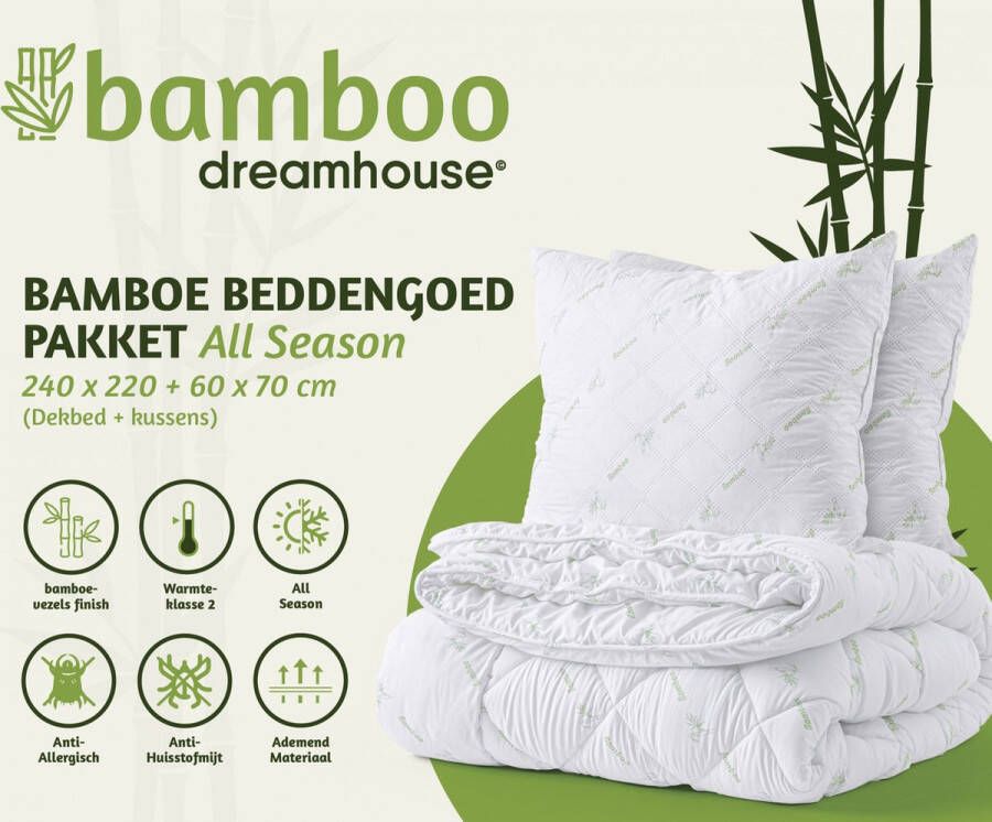 Dreamhouse Bamboe Beddengoed pakket 240 x 220 Wit