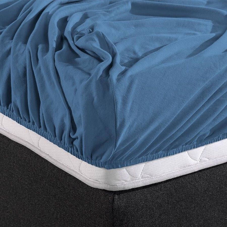 Dreamhouse Boxspring Hoeslaken Dubbel Jersey Stretch Tweepersoons 220 grams 140x200 220 Blauw