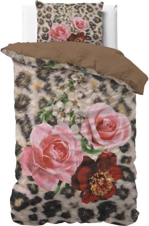 Dreamhouse Floral Panther Dekbedovertrek Eenpersoons 140x200 220 + 1 kussensloop 60x70 Bruin