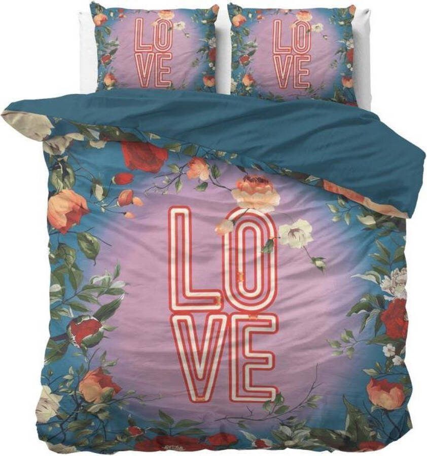 Dreamhouse Bedding Dekbedovertrek Led Love Tekst 100% Katoen Met knoopsluiting incl. kussenslopen Multi