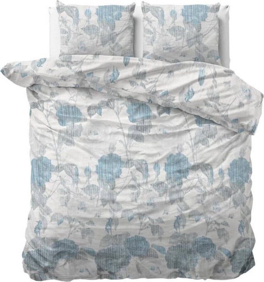 Dreamhouse Bedding Dekbedovertrek Iven 100% Katoen Satijn Heerlijk Zacht en Soepel Met knoopsluiting incl. kussenslopen Blauw