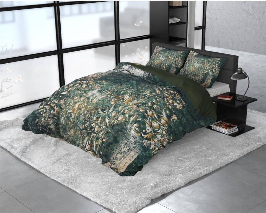 Dreamhouse Bedding Nairobi dekbedovertrek 2-persoons (200x200 220 cm + 2 slopen) Katoen satijn Green