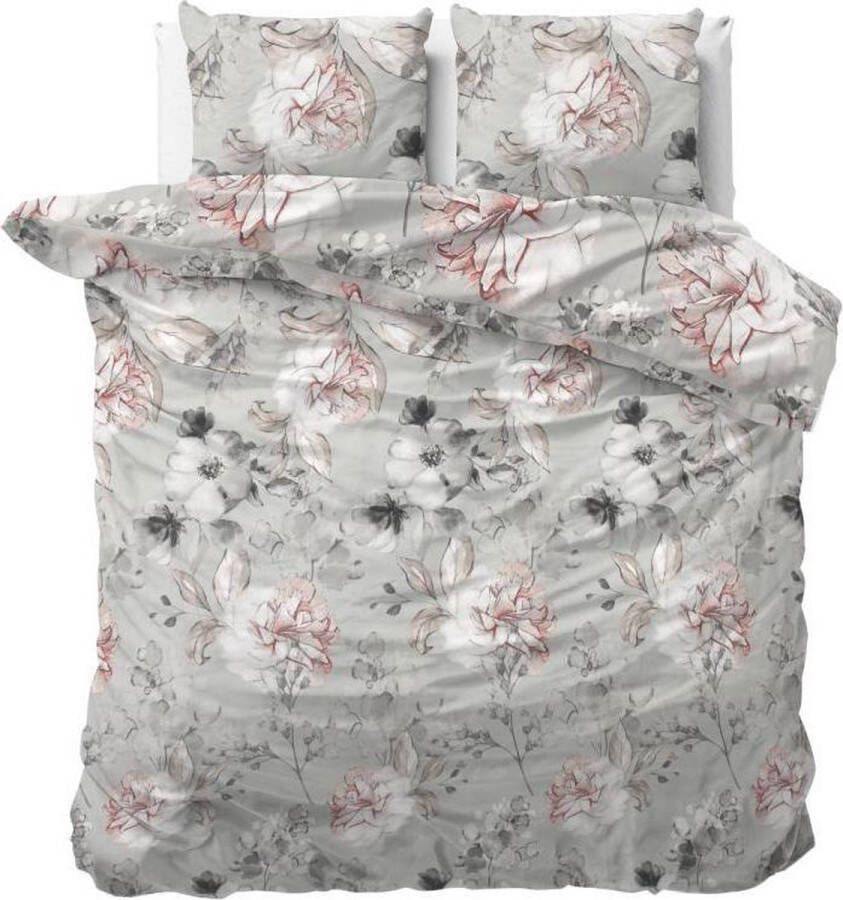 Dreamhouse Bedding Dekbedovertrek Soraya 100% Katoen Satijn Heerlijk Zacht en Soepel Met knoopsluiting incl. kussenslopen Grijs