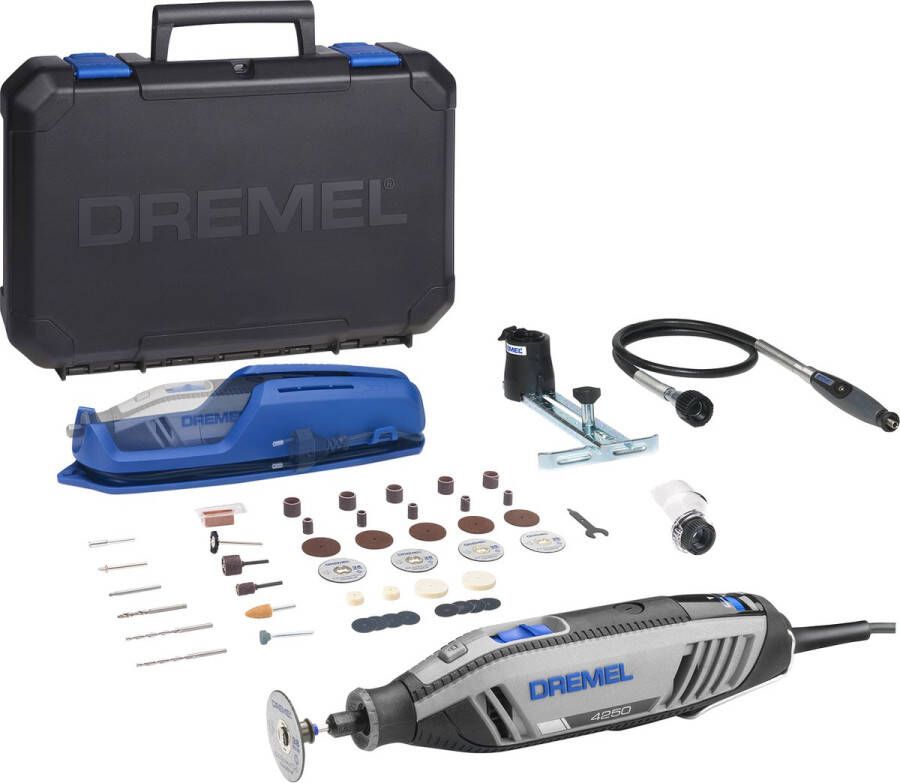 Dremel 4250 multitool Roterend Incl. 45 accessoires 3 hulpstukken 2 opbergoplossingen en opbergkoffer