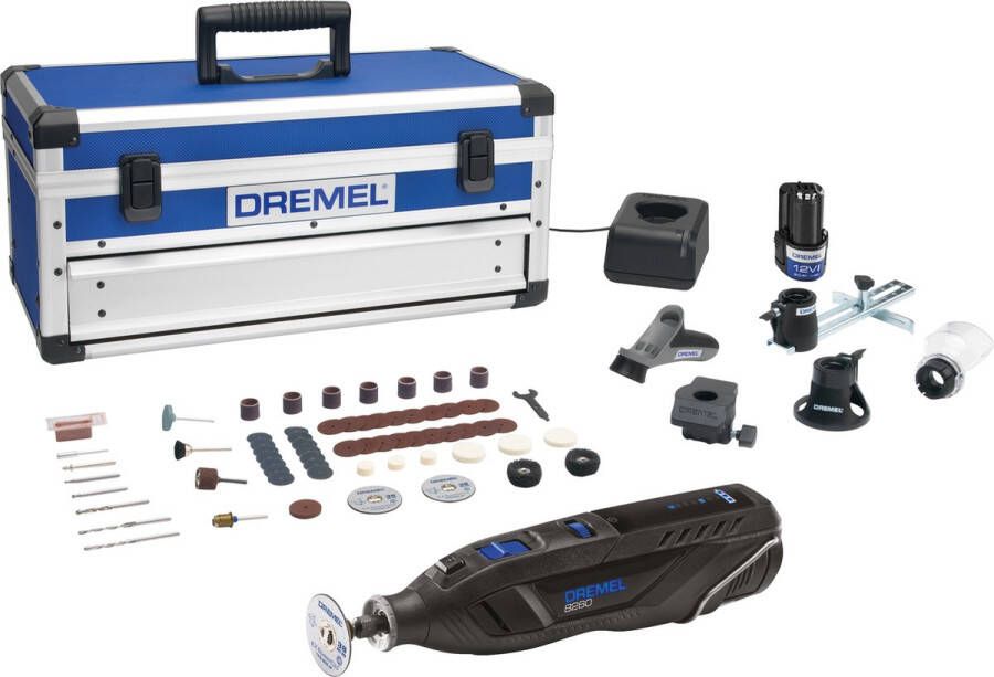 Dremel 8260 Multitool Met 2x 12 V accu's 65 accessoires 5 hulpstukken en Bluetooth-connectiviteit