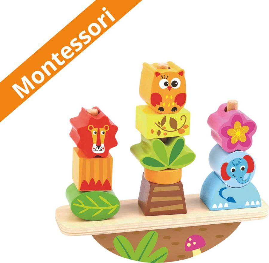 Dr.Infant Dr. Infant Balanceer spel- Speelgoed 2 jaar- Houten speelgoed- Houten blokken- Montessori speelgoed- Balansspel- Stapelstenen