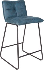 Dripio Barkruk Vosgi Set van 1 Microvezel Zitting Ergonomisch Barstoelen met rugleuning Keuken turqoise 87cm