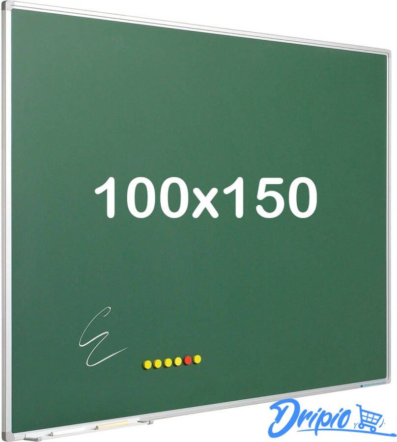 Dripio Krijtbord PRO Magnetisch Schoolbord Eenvoudige montage Geëmailleerd staal Groen 100x150cm