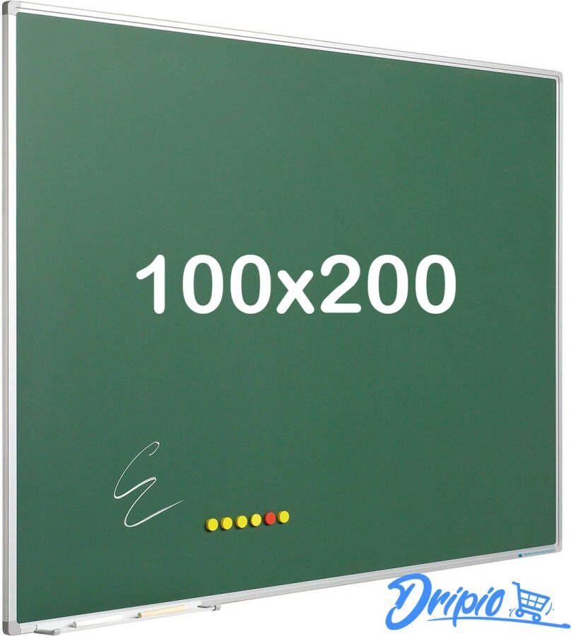 Dripio Krijtbord PRO Magnetisch Schoolbord Eenvoudige montage Geëmailleerd staal Groen 100x200cm