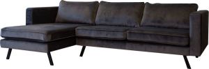 Dripio Luxe Hoekbank Bello 3 zits bank loungebank lichtgrijs 150x270 cm Antraciet