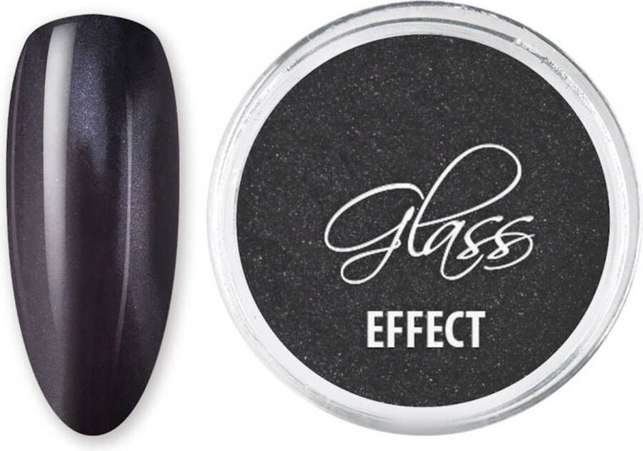 DRM Nail Art Spiegel Effect Nagelpoeder Glass Effect Black #12