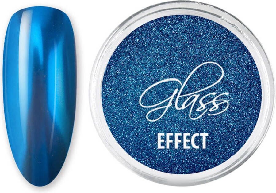 DRM Nail Art Spiegel Effect Nagelpoeder Glass Effect Blue #8