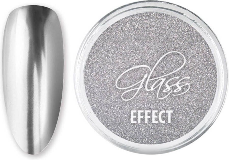 DRM Nail Art Spiegel Effect Nagelpoeder Glass Effect Silver #2