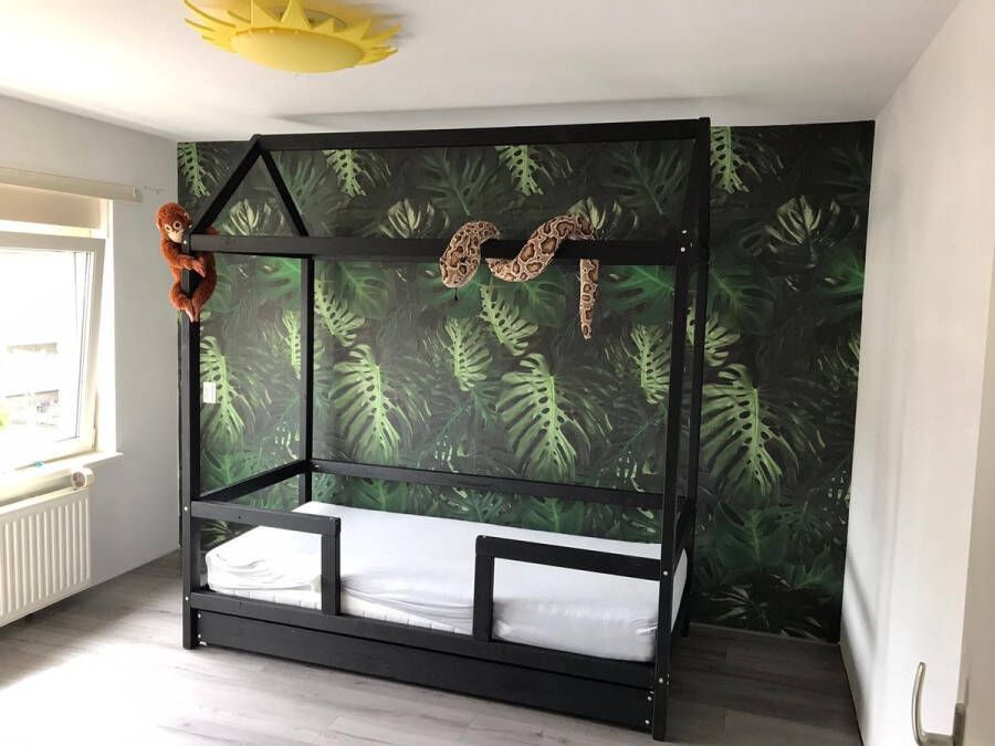 Droommeubel Concurrent Bedhuisje Jungle | Boomhutbed | Steigerhout | Kinderbed | Zwart