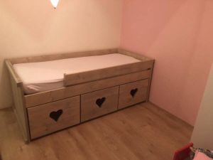 Droommeubel Concurrent Half hoogslaper Steigerhouten Bed Kinderbed