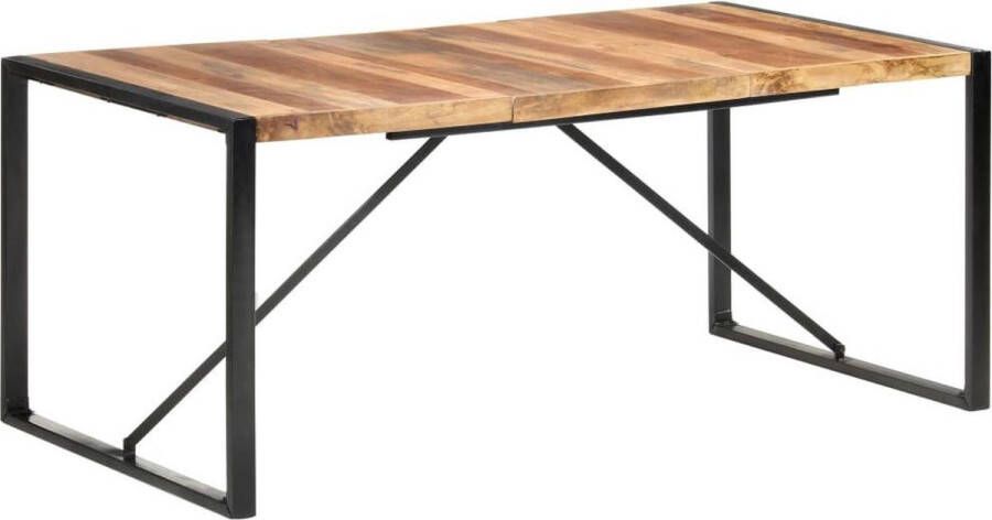 VidaXL Eettafel 180x90x75 cm massief hout met sheesham-afwerking