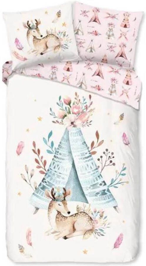 Droomtextiel Kinderdekbedovertrek Boho Wigwam 140x200 220cm 100% Zacht Katoen