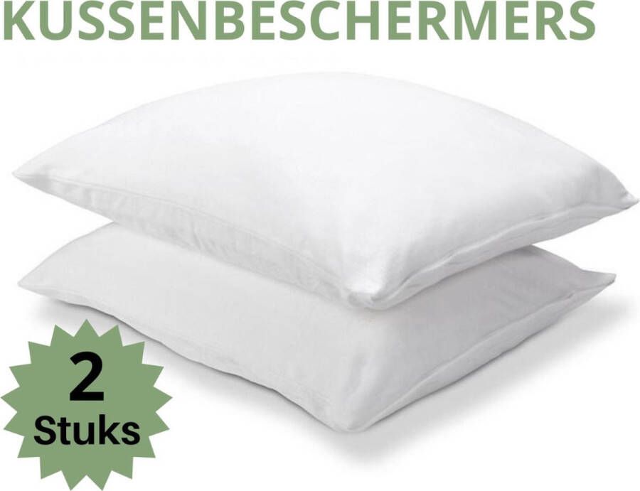 Droomtextiel Molton Kussenbeschermer 50x60 cm set van 2 stuks 100% Hoogwaardige Katoen Anti allergie Hotel Kwaliteit Extra Zacht