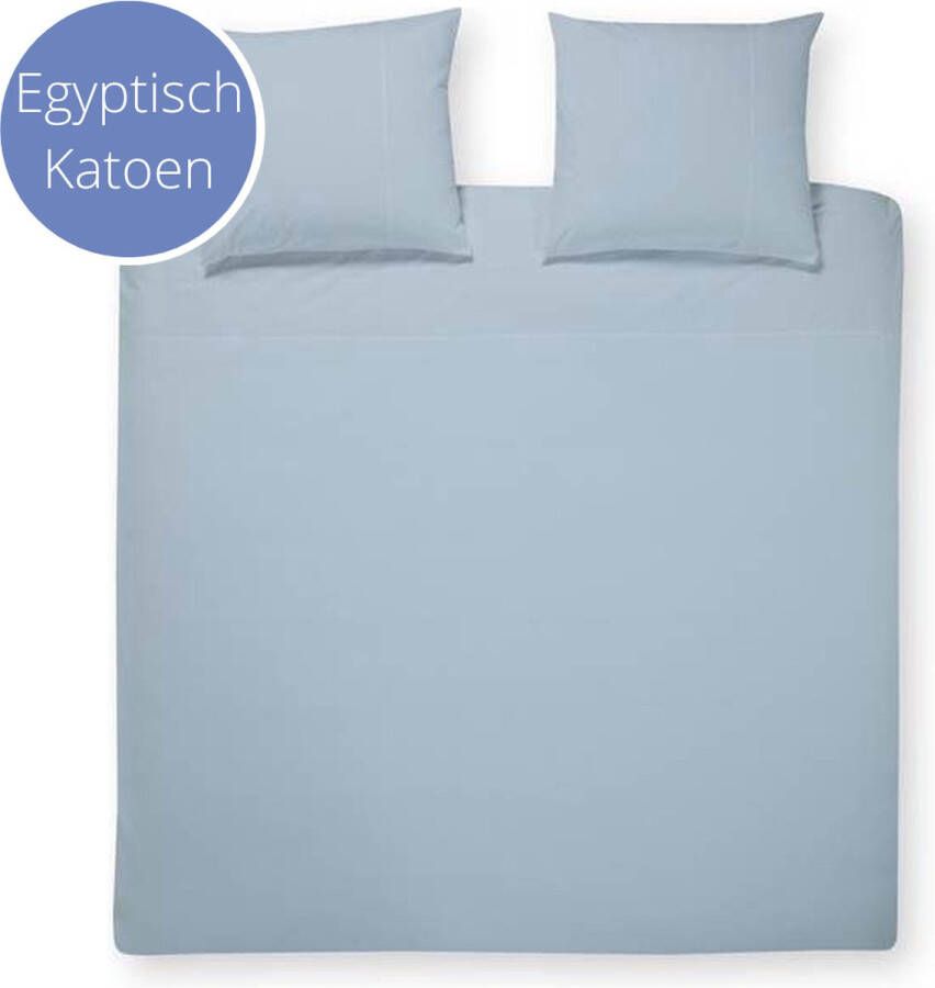 Droomtextiel Papillon Mendoza Lichtblauw Lits-jumeaux 240x200 220 cm Dekbedovertrek Hoogwaardige Egyptische Percale Katoen Super Zacht