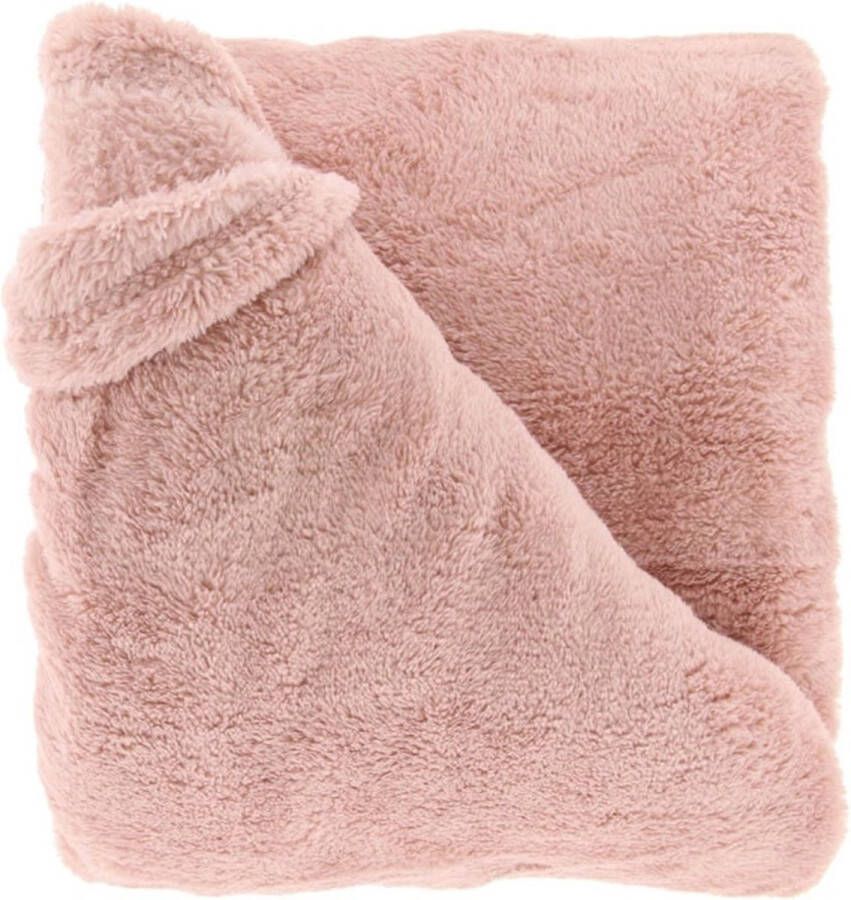 Droomtextiel Zachte Plaid Justin Oud Roze 150 x 200 cm Fleece Deken Super Zacht Warm en Donzig Bank Plaid