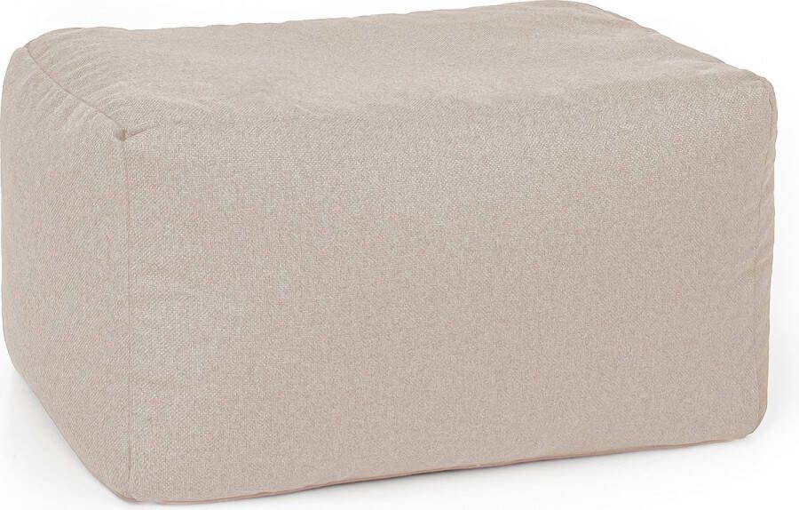 Drop & Sit Poef Duurzaam en van 100% Gerecyclede Petflessen Beige Waterafstotend 55x75x45cm Voor Binnen en Buiten