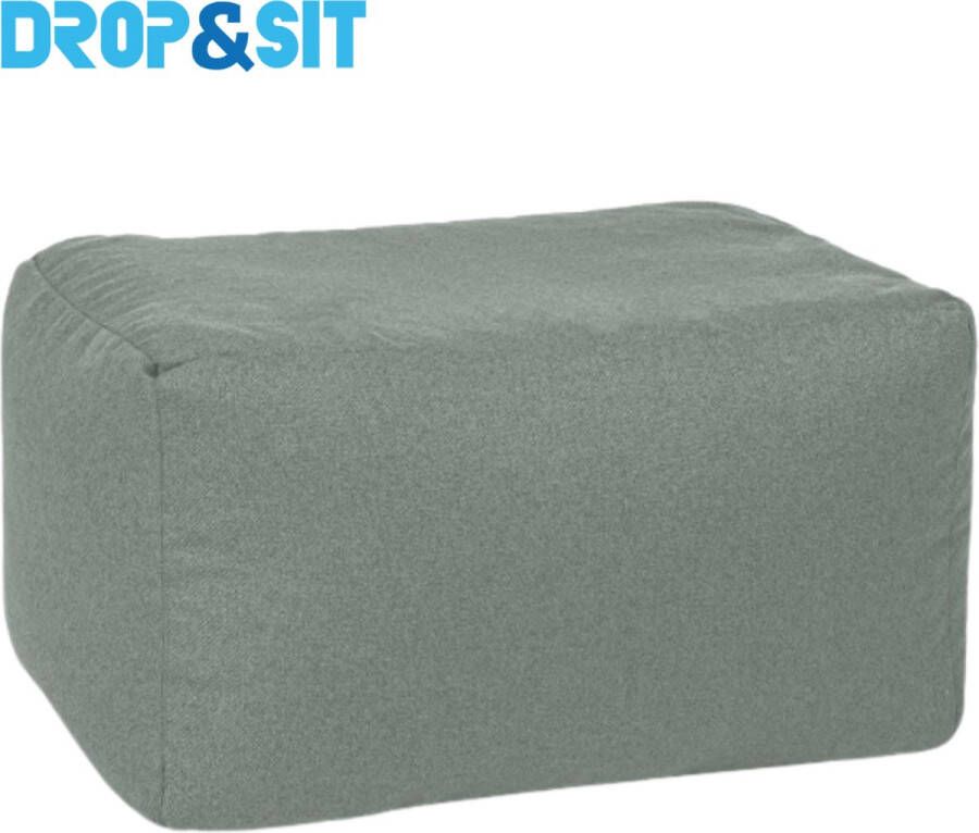 Drop & Sit Poef Duurzaam en van 100% Gerecyclede Petflessen Lichtgroen Waterafstotend 55x75x45cm Voor Binnen en Buiten